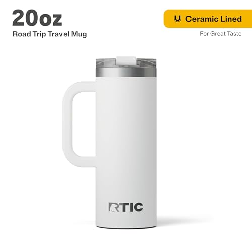 RTIC 20oz Road Trip Travel Mug with Lid and Handle, Insulated Stainless Steel P393441