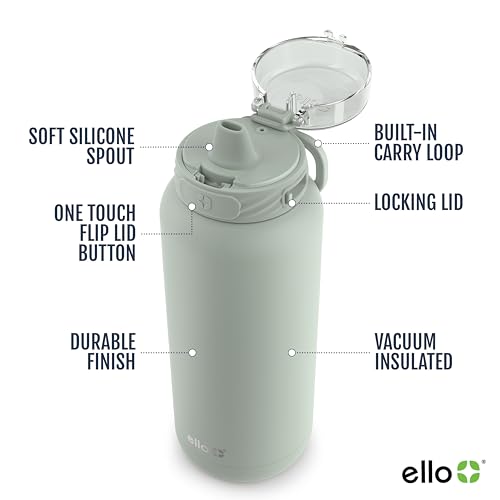 Ello Cooper 32oz Stainless Steel Water Bottle with Straw and Handle Q4598