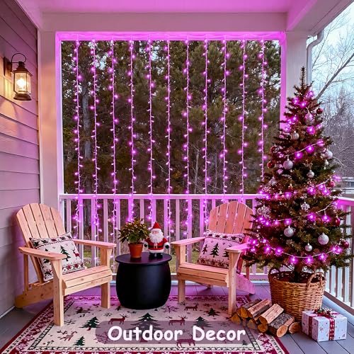 JMEXSUSS 300 LED Remote Control Christmas Curtain Lights, Warm White V64841