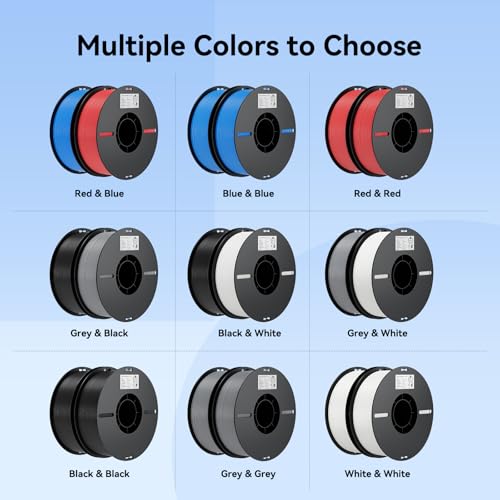 Creality 2kg Black & White PLA 1.75mm Filament Bundle for 3D Printing L6778