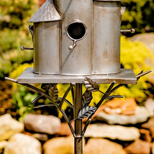 Large Copper Multi-Birdhouse Stakes for 4 Bird Families A740
