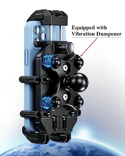 BRCOVAN Motorcycle Phone Holder with Vibration Dampener, Anti-Theft Mount for 5.4''-7.2'' Smartphones C49279
