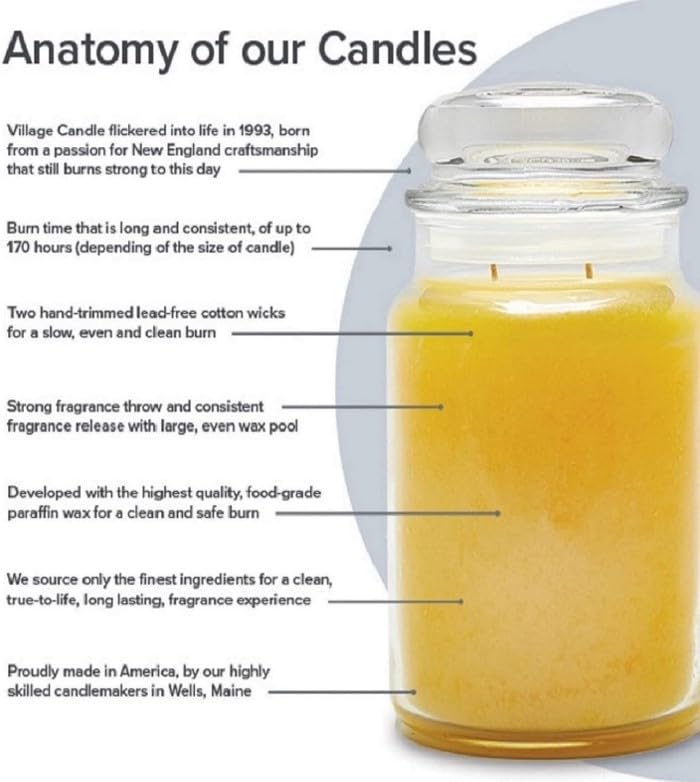 Village Candle Mulled Cider Large Glass Apothecary Jar Scented Candle, 21.25 oz Z411616