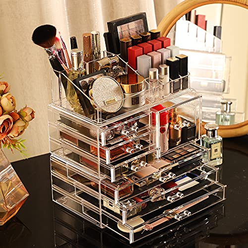 Cq Acrylic Clear Makeup Organizer 11 Drawer Stackable Storage Box W593304