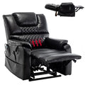 JULYFOX Lift Chair Lay Flat 400lbs Electric Recliner with Massage and Heat, PU Leather, Yellow B71450