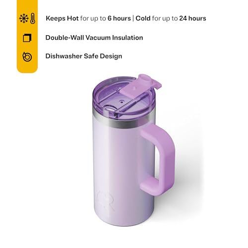RTIC 20oz Road Trip Travel Mug with Lid and Handle, Insulated Stainless Steel P393441