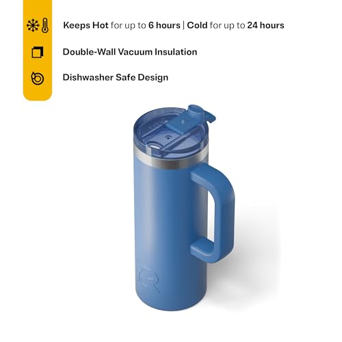 RTIC 20oz Road Trip Travel Mug with Lid and Handle, Insulated Stainless Steel P393441