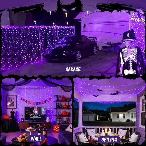 JMEXSUSS 300 LED Remote Control Christmas Curtain Lights, Warm White V64841