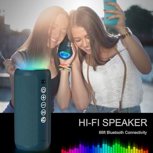 Ortizan Portable Bluetooth Speaker IPX7 Waterproof 24W Loud Sound, Black J77282