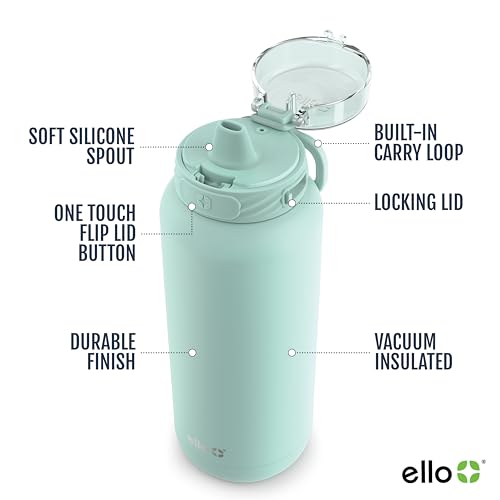 Ello Cooper 32oz Stainless Steel Water Bottle with Straw and Handle Q4598