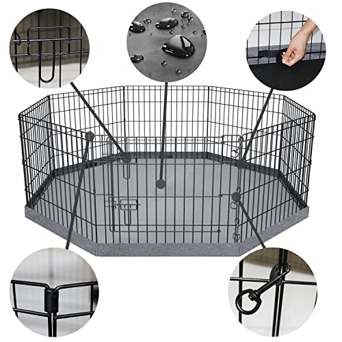 PETIME Foldable Metal Dog Exercise Pen 8 Panel with Bottom Pad C444