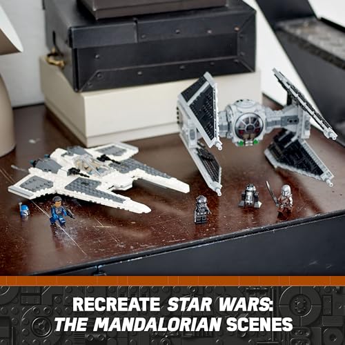 LEGO Star Wars Mandalorian Fang Fighter vs. TIE Interceptor 75348 Building Toy Set K58001