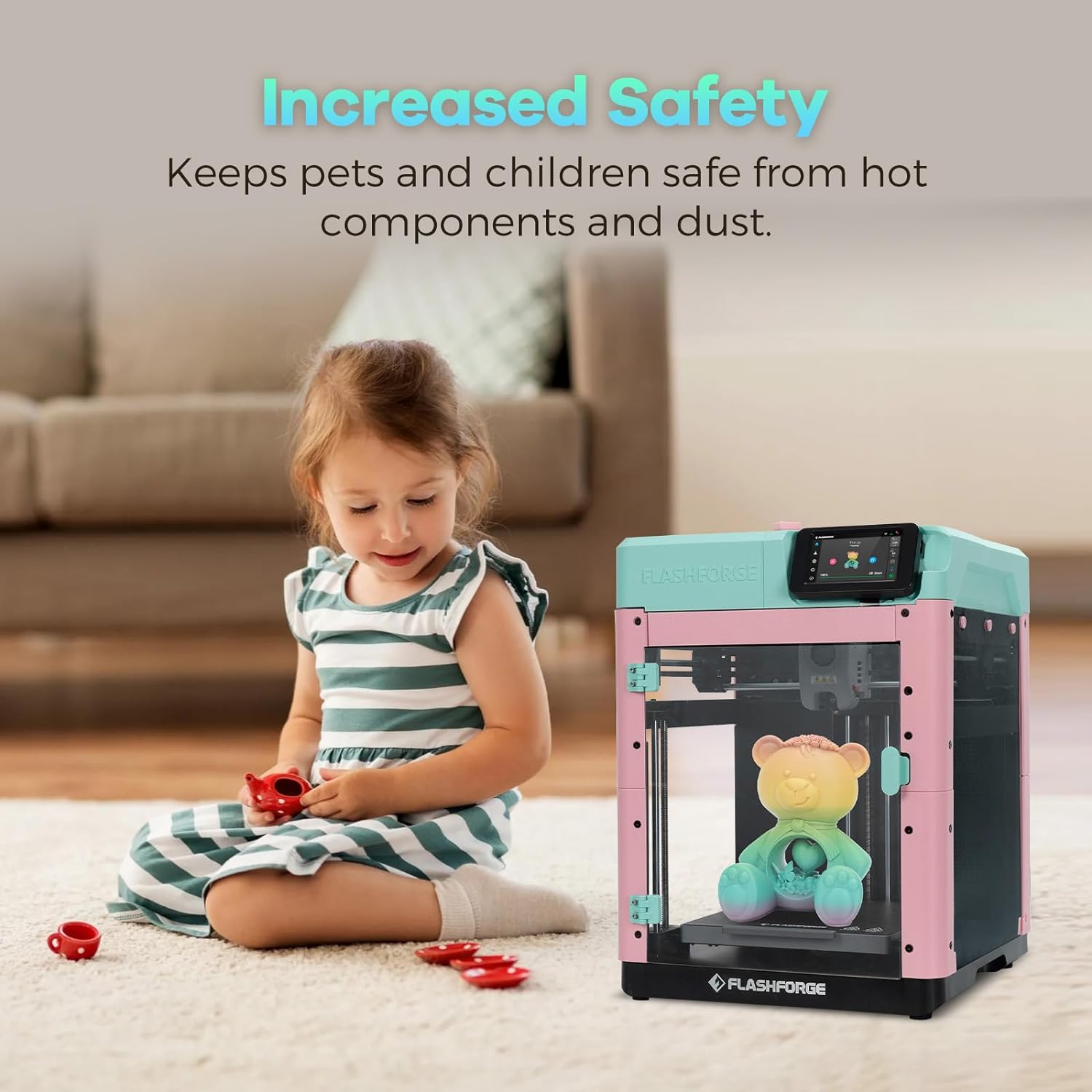 FLASHFORGE Adventurer 5M 3D Printer Enclosure Kit, Noise Reduction, High Temp Filament Support X6998