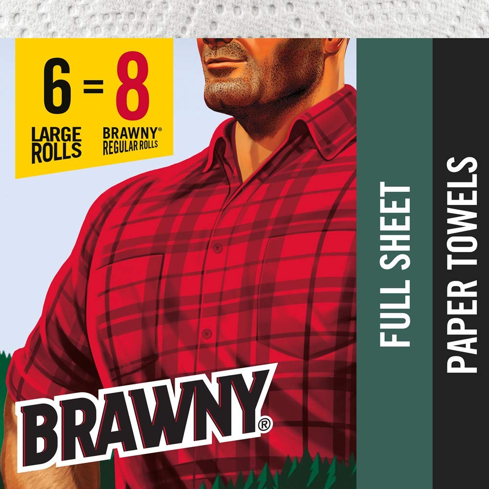 Brawny Paper Towels, 6 Large Rolls, Full Sheet R62853
