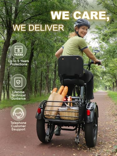 Breeze Pro Folding Electric Tricycle for Adults, 1200W 48V 20AH Fat Tire E-Trike W158192