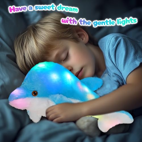 BSTAOFY 20'' Light Up Shark Stuffed Animal Glow Plush Toy I17161