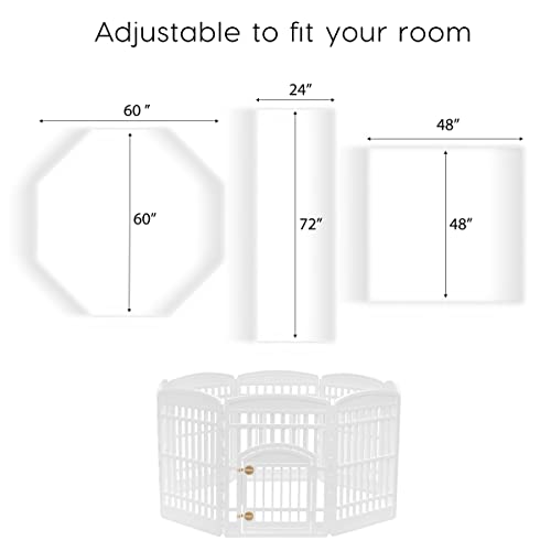 IRIS USA 34" 8-Panel Dog Playpen with Door, Black N326