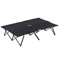 Outsunny 2 Person Folding Camping Cot for Adults, 50" Extra Wide Outdoor Portable Sleeping Cot with Carry Bag, Elevated Camping Bed, Beach Hiking, Green
