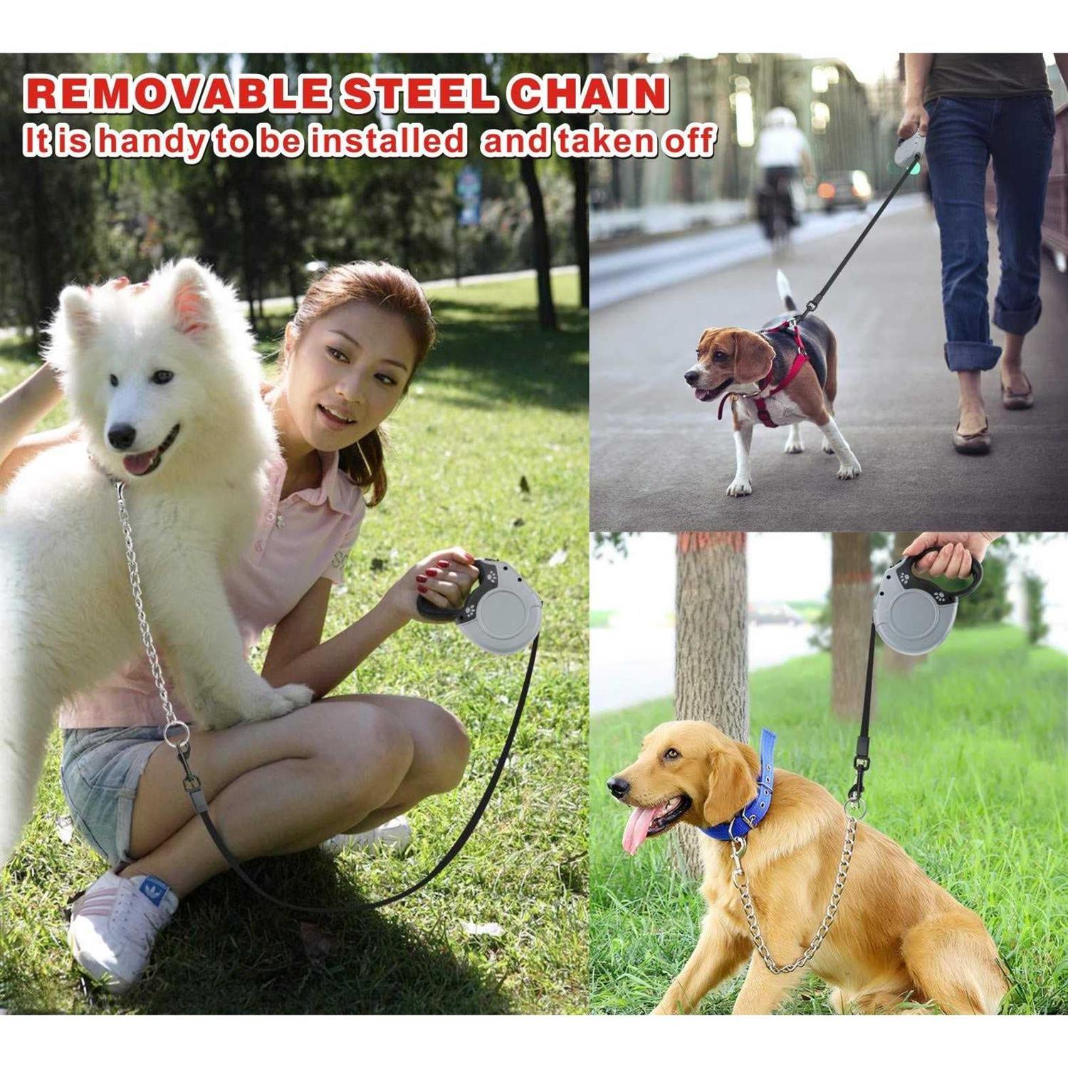 Idepet Heavy Duty Retractable Dog Leash for Small and Medium Dogs, 16ft H4563
