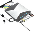 External Blu Ray Drive, 4K Portable Blu Ray Burner USB 3.0 Type-C UHD BD Player with SD/TF Port, CD/DVD Burner R/W 3D Blu Ray Drive, External 4k Blu Ray Drive Compatible with Windows Mac OS Laptop
