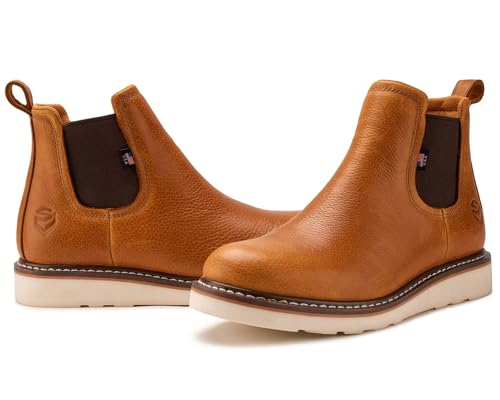 SUREWAY Men's Western Work Boots Soft Toe Slip-On H2943
