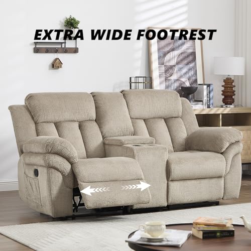 CANMOV 46" Wide Power Lift Recliner Chair for Elderly, with Massage and Heat, Light Brown K346927