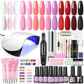 Gel Nail Polish Kit with U V Light and Drill Starter Kit 10pcs Gel Nail Polish Set 3PCS Poly Nail Gel Kit Nail Art Decoration Complete Gel Manicure Kit Nail Art Gift for Women DIY Home