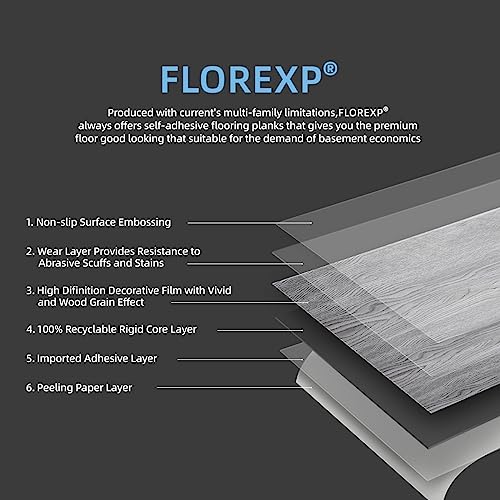 Self Adhesive Vinyl Flooring Planks Wood Effect Waterproof Grey 36pcs U963416