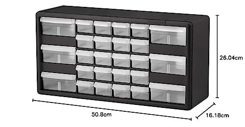 Akro-Mils 24-Drawer Plastic Storage Cabinet, Black I624065