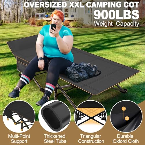 DoCred Folding Camping Cot with Mattress, 2 Pack, Heavy Duty for Adults, Portable with Carry Bag C814529