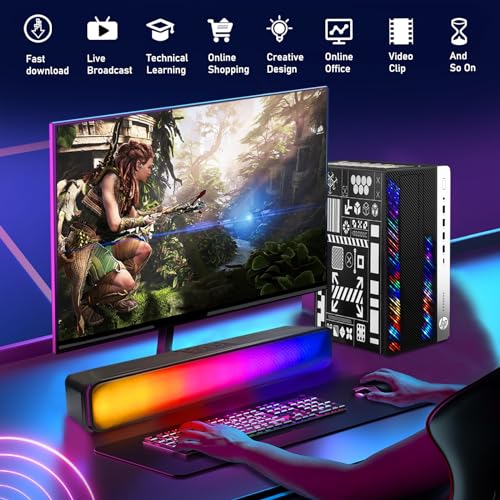 HP RGB Gaming Desktop PC, Intel Core i5, 32GB RAM, 1TB SSD, GT 1030, Renewed Y620675