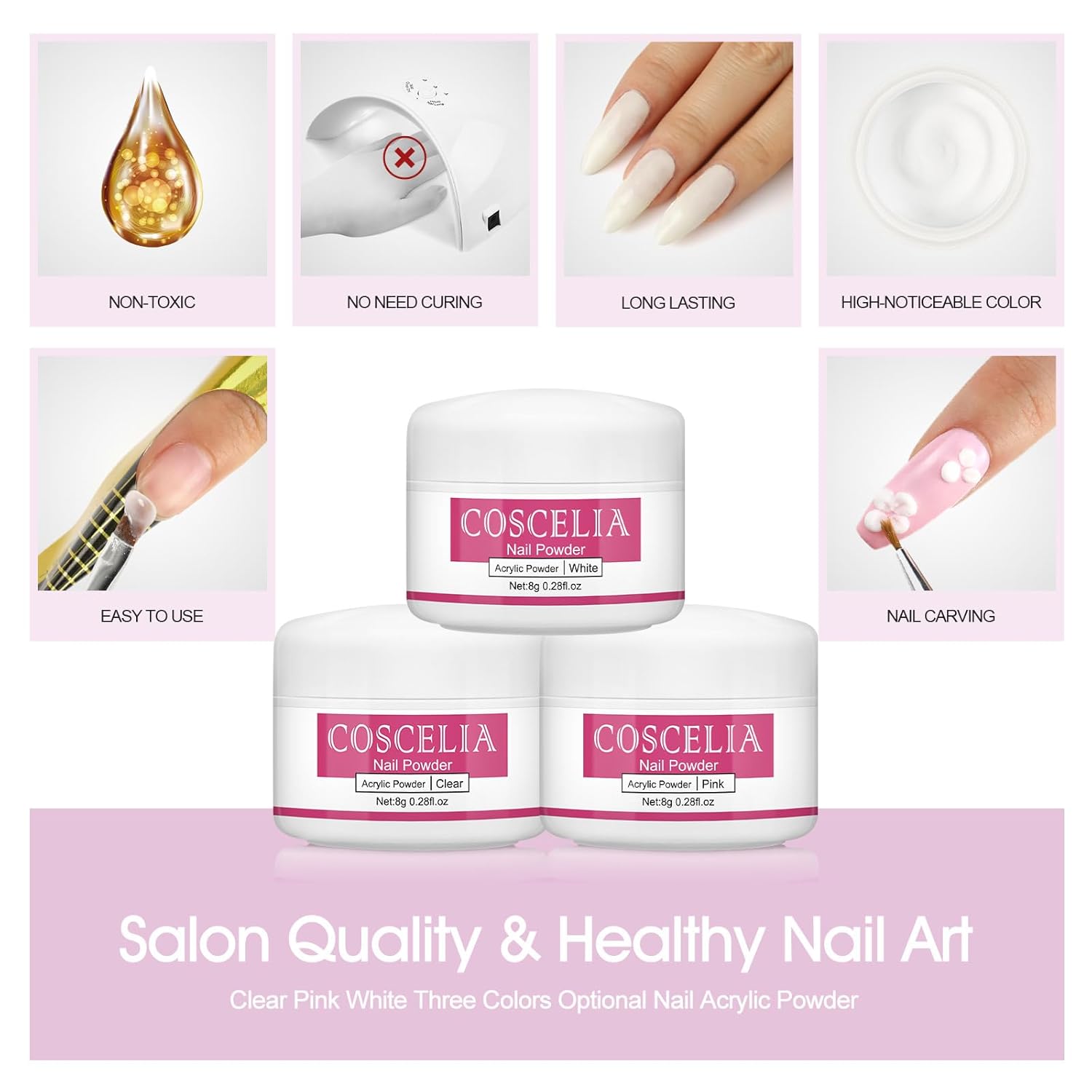 Acrylic Nail Kit with Drill and UV Light for Beginners 45pcs P248