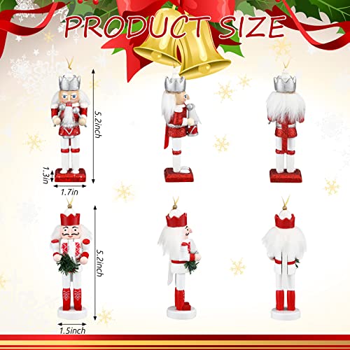 Jetec 10 Pcs Christmas Nutcracker Wooden Hanging Ornaments 5 Inch U816355