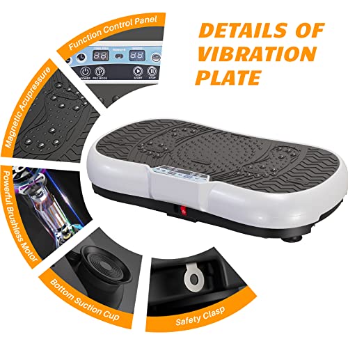 Vibration Plate Exercise Machine with Bluetooth Speaker, 450 lbs Capacity O459