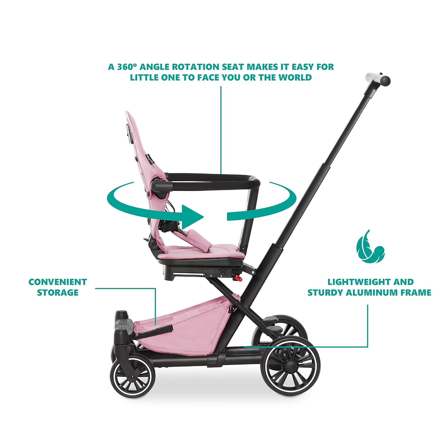 Drift Rider Baby Stroller in Pink, Lightweight with Compact Fold A7832