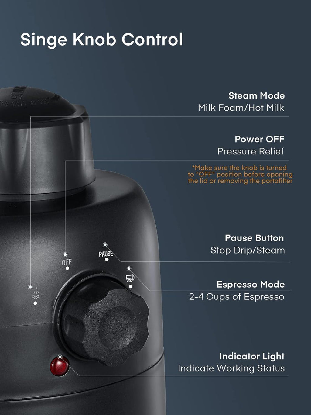 FOHERE Steam Espresso Machine, 3.5 Bar, Compact Cappuccino Maker with Milk Frother D619707