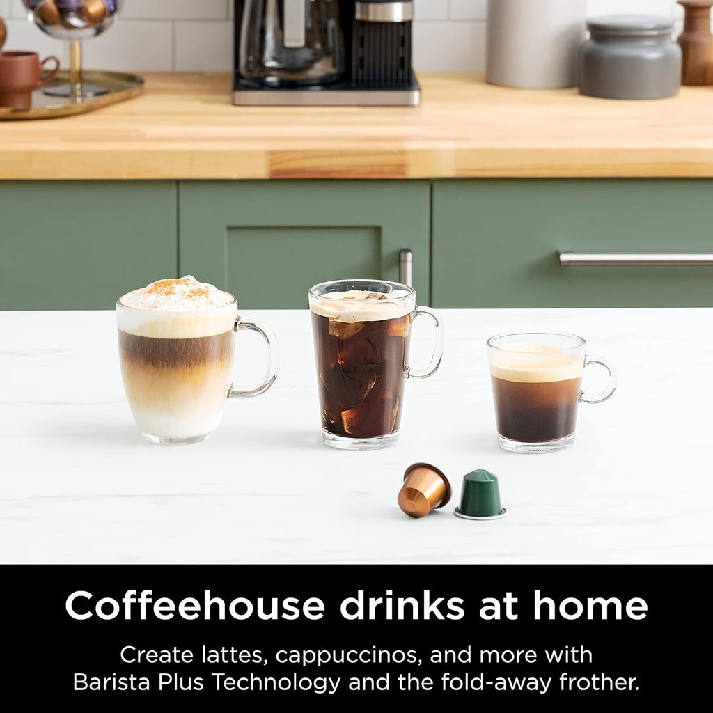 Ninja Espresso & Coffee Barista System, Single-Serve & 12-Cup, Black and Stainless Steel V49913