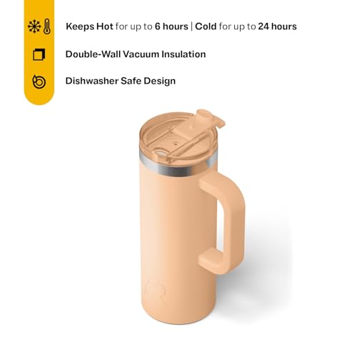 RTIC 20oz Road Trip Travel Mug with Lid and Handle, Insulated Stainless Steel P393441