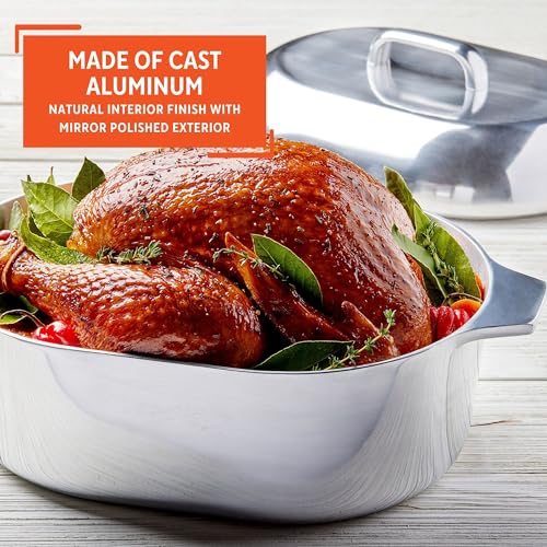 IMUSA Cajun Oval Cast Aluminum Roaster 13" Silver S595