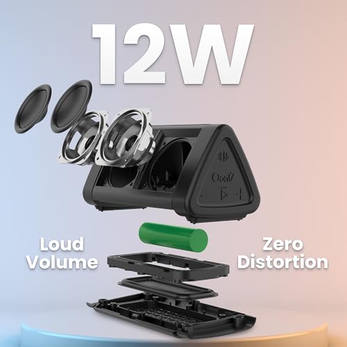OontZ Angle 3 Portable Bluetooth 5.4 Speaker, IPX5 Water-Resistant, Black B762769