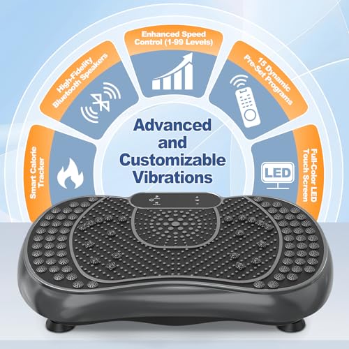 Vibration Plate Exercise Machine with Bluetooth Speaker, 450 lbs Capacity O459