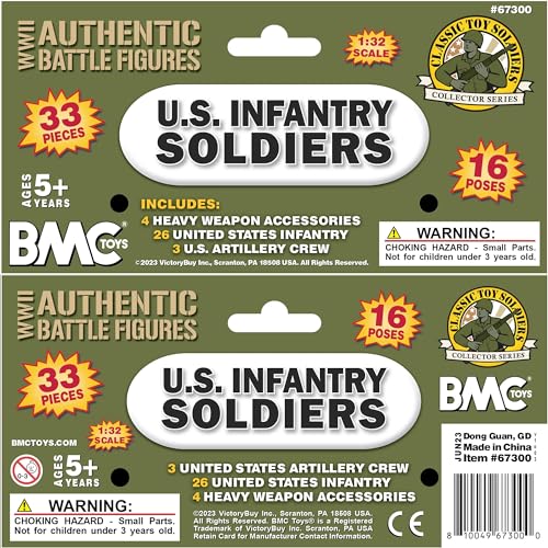 BMC CTS WW2 US Infantry Plastic Army Men 33pc OD Green 1:32 C3531