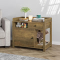 Cat Litter Box Enclosure Furniture,Llitter Box Enclosure with Shelves and Scratcher,Wooden Cat Litter Cabinet with Drawer,Cat Furniture Litter Box