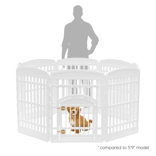 IRIS USA 34" 8-Panel Dog Playpen with Door, Black N326