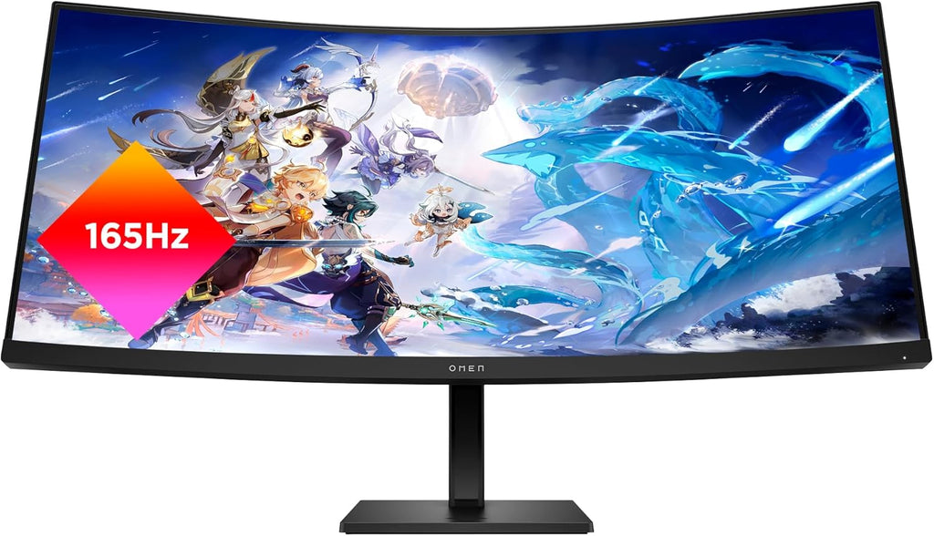 HP OMEN 34c QHD 165Hz Curved Gaming Monitor, WQHD Display (3440 x 1440), VA Panel, 99% sRGB, 90% DCI-P3, 21:9, AMD FreeSync Premium Technology, 34c (2023),Black