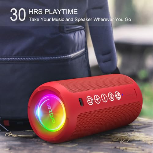 Ortizan Portable Bluetooth Speaker IPX7 Waterproof 24W Loud Sound, Black J77282