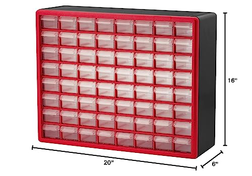 Akro-Mils 24-Drawer Plastic Storage Cabinet, Black I624065