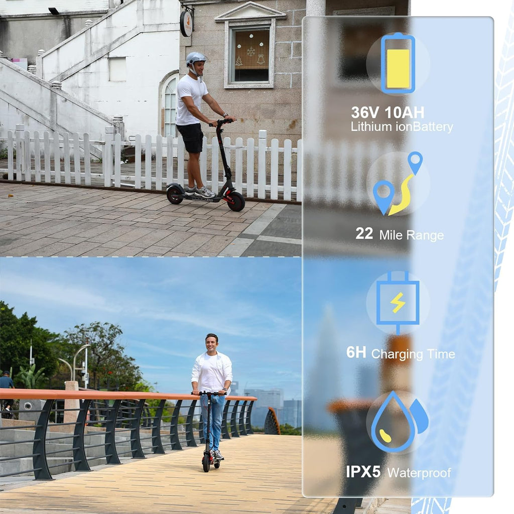 X10 Electric Scooter for Adults, 10" Solid Tire, 500W Motor, Folding Commuting Scooter P79382
