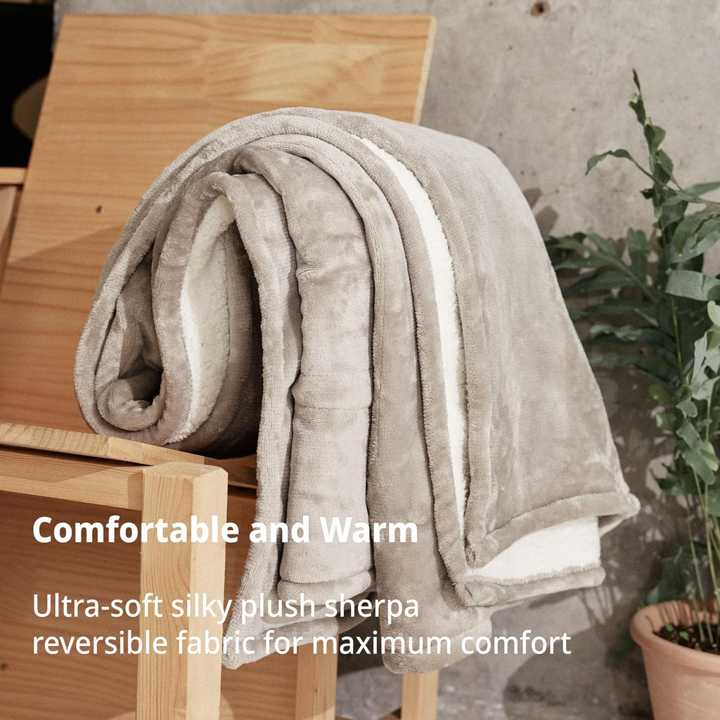 Heated Throw Blanket 50" x 60" with 4 Heating Levels, Machine Washable, Dark Gray M6817