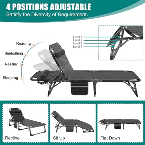 DoCred Folding Camping Cot with Mattress, 2 Pack, Heavy Duty for Adults, Portable with Carry Bag C814529